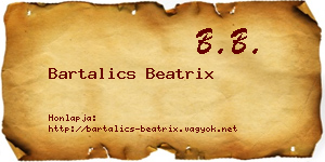 Bartalics Beatrix névjegykártya